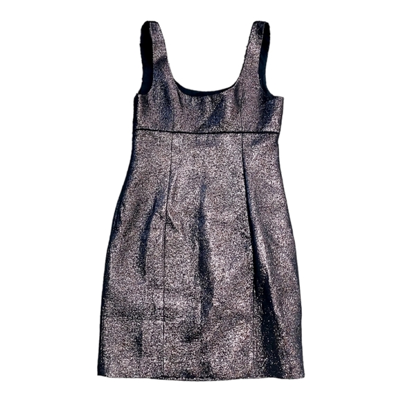 Trina Turk Garreth Wool Blend Metallic Bronze Empire Waist Sheath Dress NWT - Picture 5 of 9